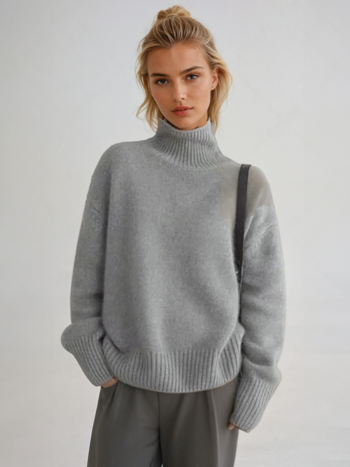 Women's Turtleneck Oversized Sweater Modern Casual Korean Style