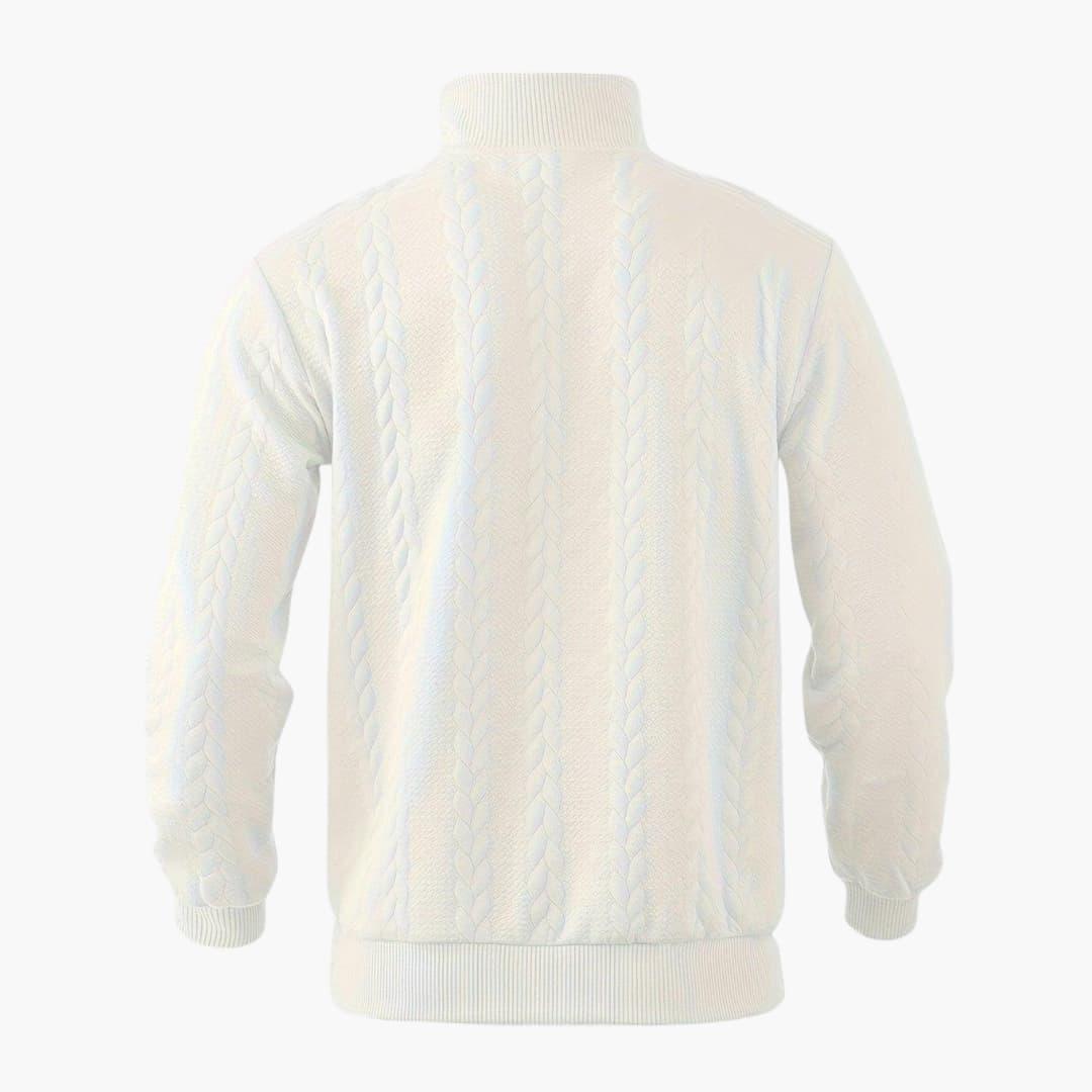 Men's Half-Zip Cable Knit Pullover Sweater for Casual and Everyday Style