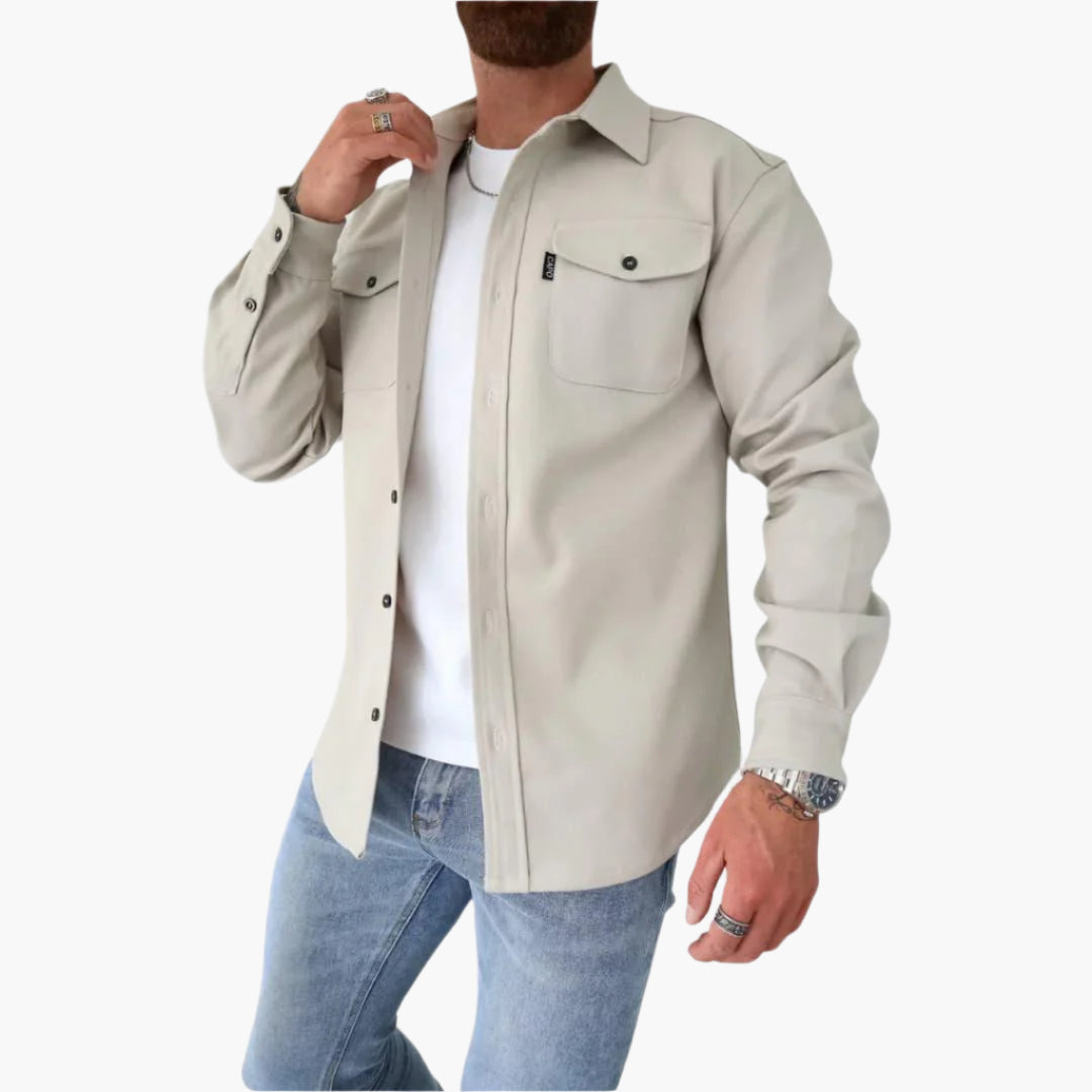 Men's Modern Button-Through Jacket Overshirt – Versatile Casual Smart Style