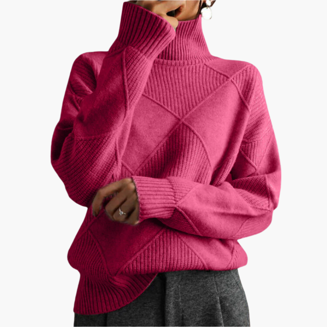 Women's Modern Geometric Knit Pullover Sweater - Casual Chic Style