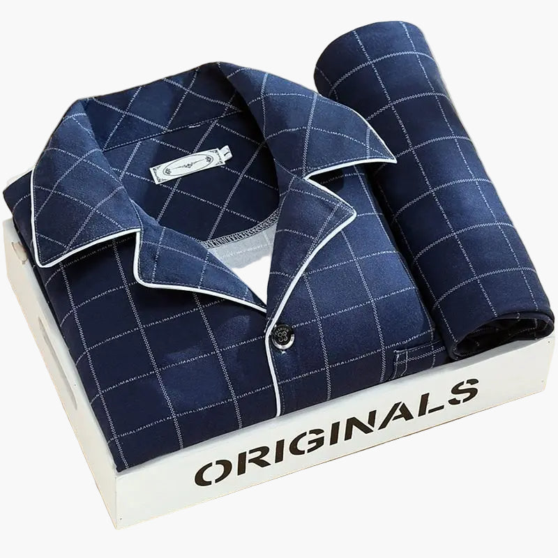 Men's Classic Print Pajama Set for All-Season Comfort and Relaxed Style