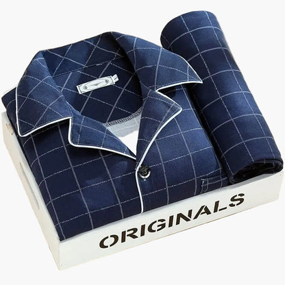 Men's Classic Print Pajama Set for All-Season Comfort and Relaxed Style