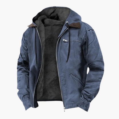 Men's Casual Hooded Zip-Up Jacket with Pockets – Stylish Everyday Outerwear