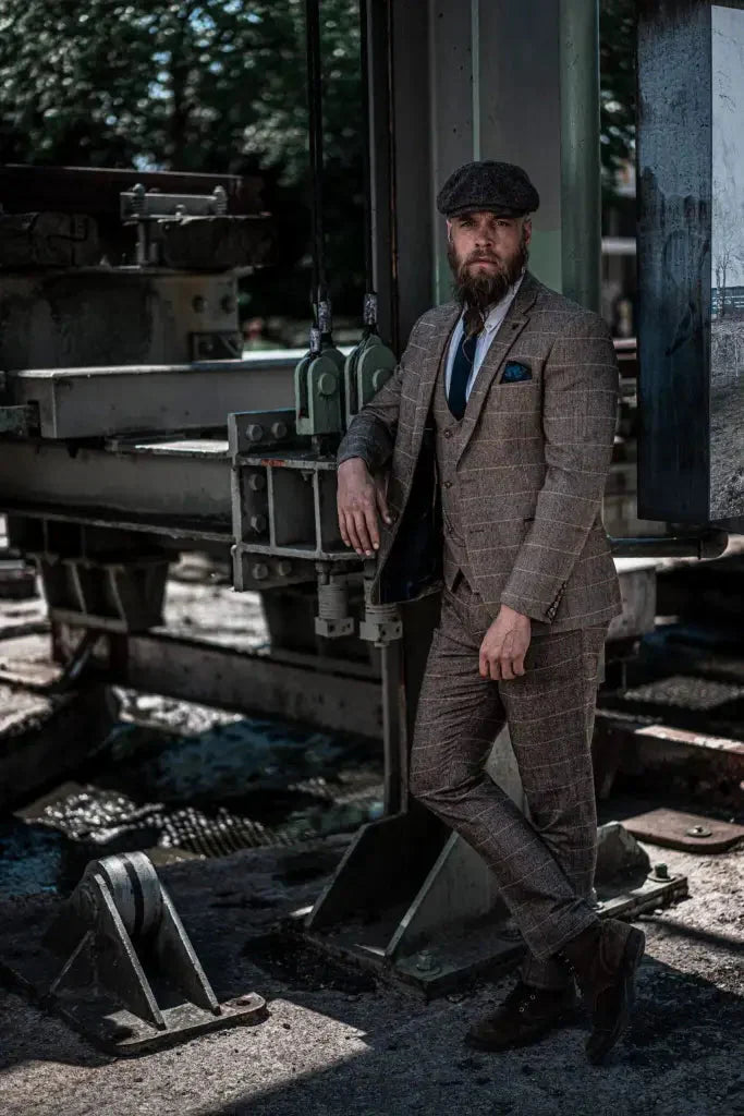 Men's Classic Three-Piece Double Breasted Suit – Timeless British Style for Formal and Special Occasions