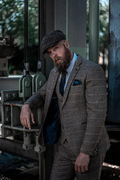 Men's Classic Three-Piece Double Breasted Suit – Timeless British Style for Formal and Special Occasions