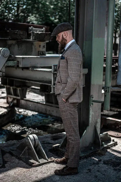 Men's Classic Three-Piece Double Breasted Suit – Timeless British Style for Formal and Special Occasions