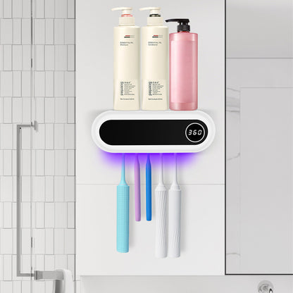 Celeste – Wandgemonteerde Tandenborstelhouder met Slimme UV Sterilisator en Tandpasta Dispenser