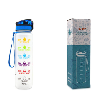 1L Motiverende Drinkfles met Tijdmarkeringen – Lekvrije BPA-vrije Tritan Sportfles – Kleurovergang Design