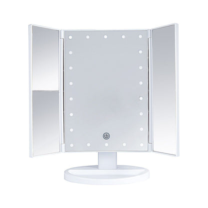 Orion – Driezijdige Opvouwbare Vergrotende Make-up Spiegel met Lamp