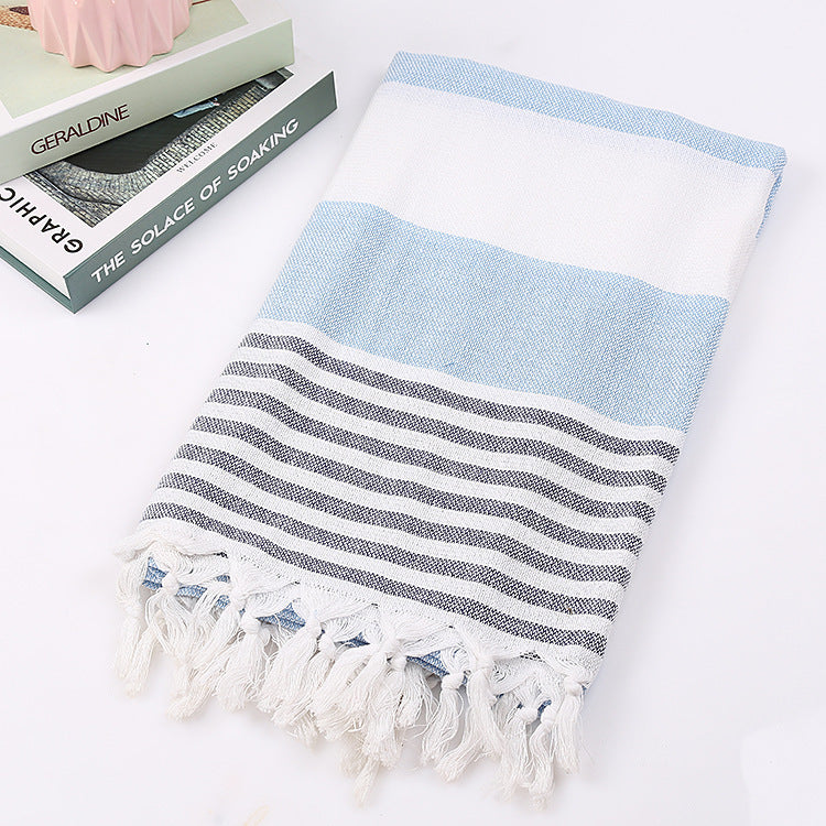 Celestine – Gestreepte Katoenen Strandhanddoek 100x180cm