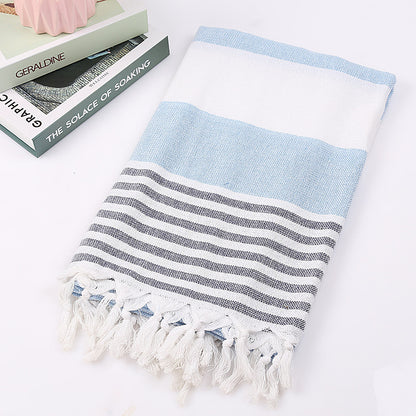 Celestine – Gestreepte Katoenen Strandhanddoek 100x180cm