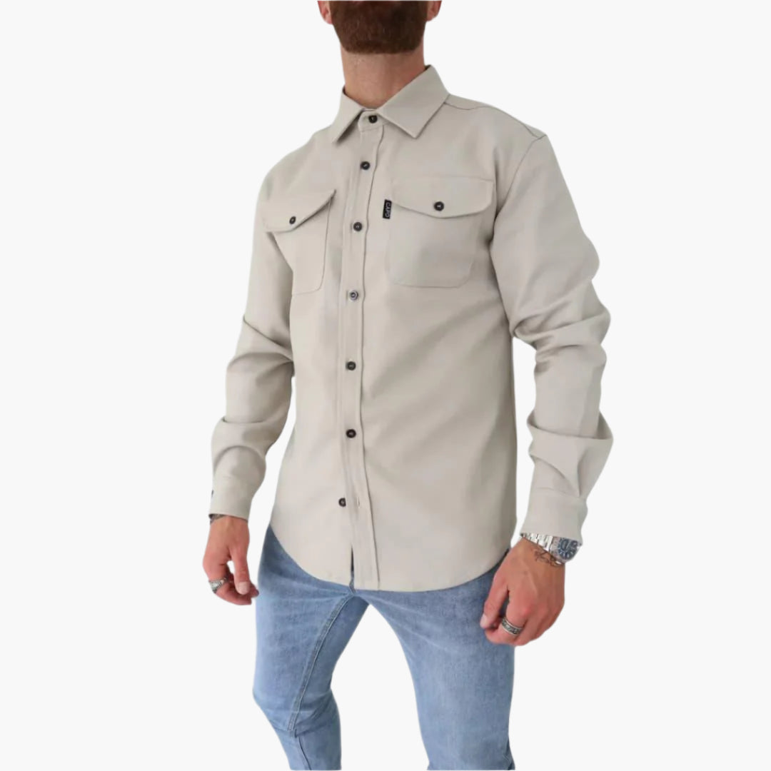 Men's Modern Button-Through Jacket Overshirt – Versatile Casual Smart Style