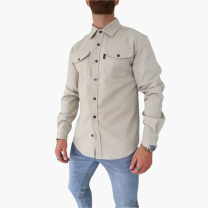 Men's Modern Button-Through Jacket Overshirt – Versatile Casual Smart Style