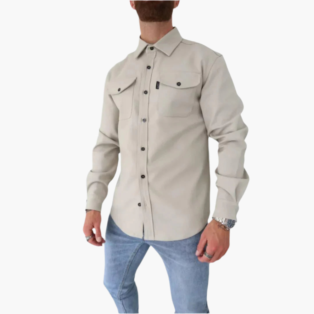 Men's Modern Button-Through Jacket Overshirt – Versatile Casual Smart Style
