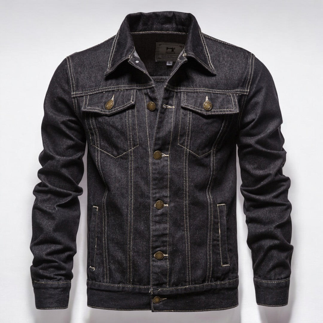 Men's Classic Washed Denim Jacket Versatile Everyday Style