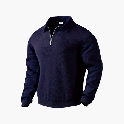 Men's Quarter-Zip Vintage Geometric Sweater – Relaxed Fit, Everyday Style