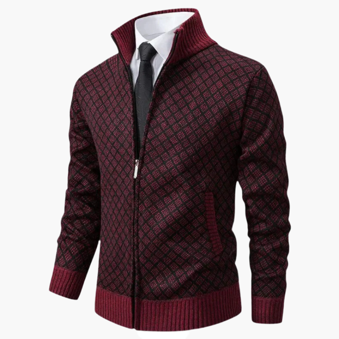 Men's Stylish Slim Fit Zip-Up Business Cardigan Jacket