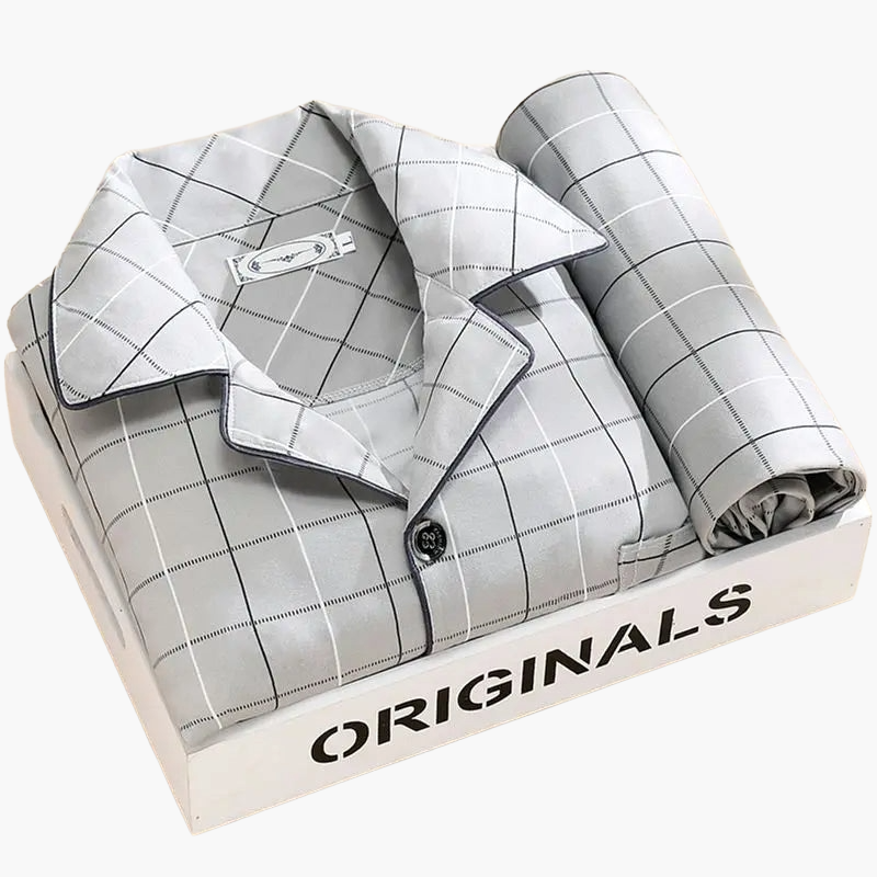 Men's Classic Print Pajama Set for All-Season Comfort and Relaxed Style