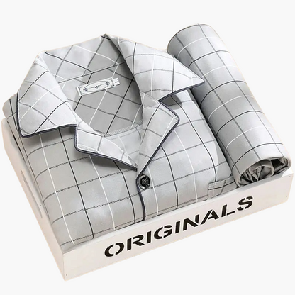 Men's Classic Print Pajama Set for All-Season Comfort and Relaxed Style