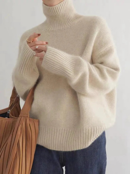 Women's Turtleneck Oversized Sweater Modern Casual Korean Style