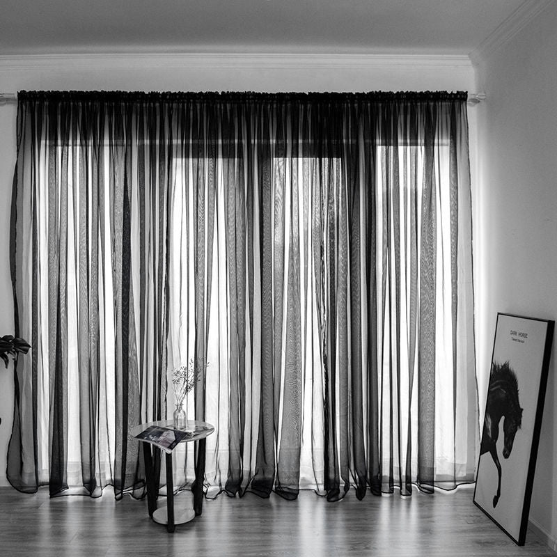 Haven – Eenvoudige en Moderne Balkon Gaze Gordijn in Effen Kleur