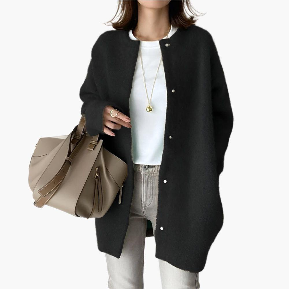 Women's Elegant Button-Up Cardigan Jacket – Casual Versatile Style