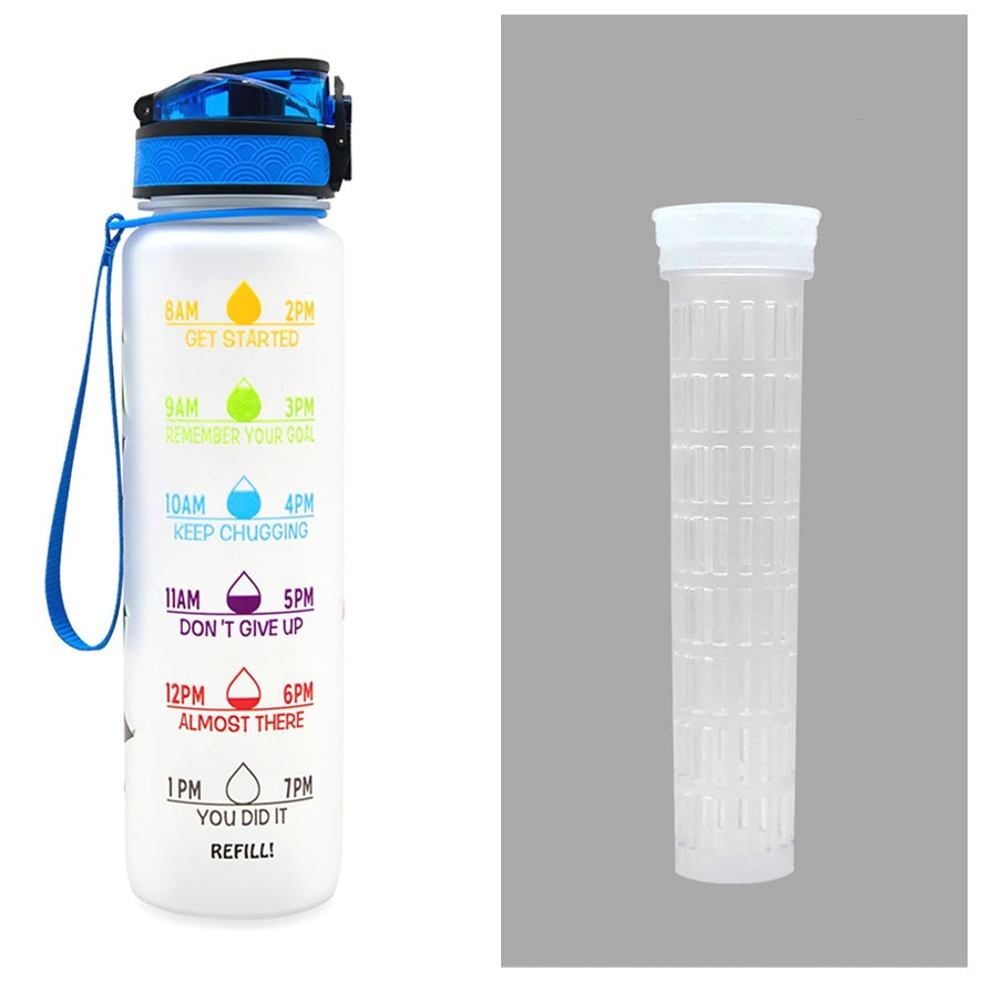 1L Motiverende Drinkfles met Tijdmarkeringen – Lekvrije BPA-vrije Tritan Sportfles – Kleurovergang Design