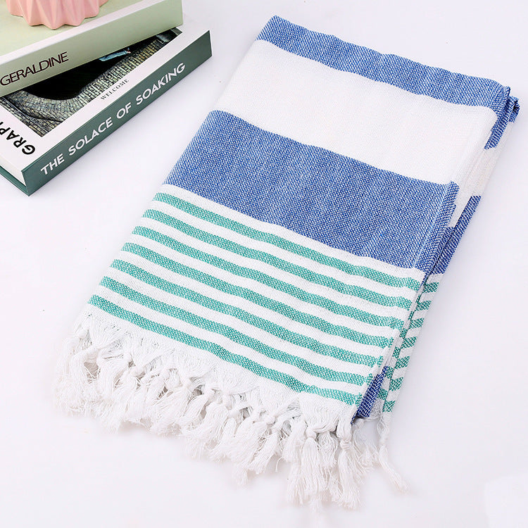 Celestine – Gestreepte Katoenen Strandhanddoek 100x180cm