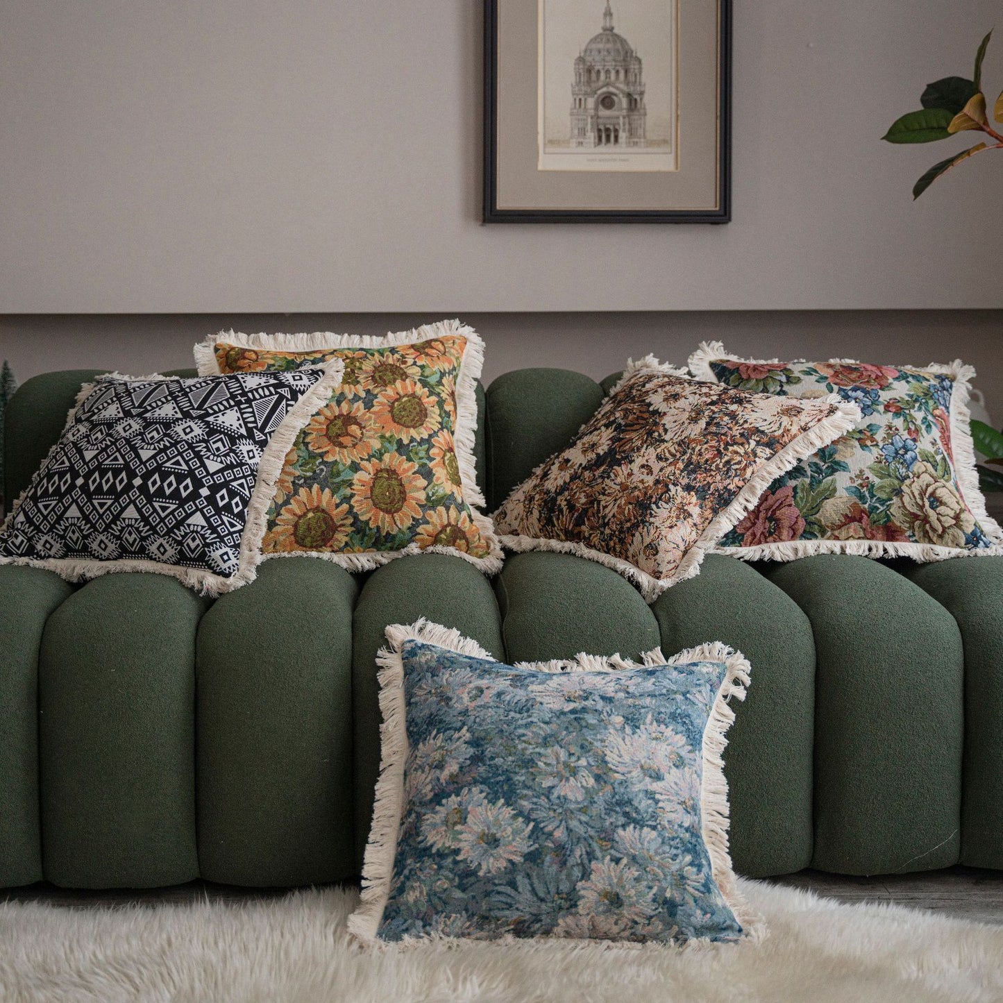 Leontine – Multi-kleur Kussenhoes voor de Woonkamer zonder Kussenkern