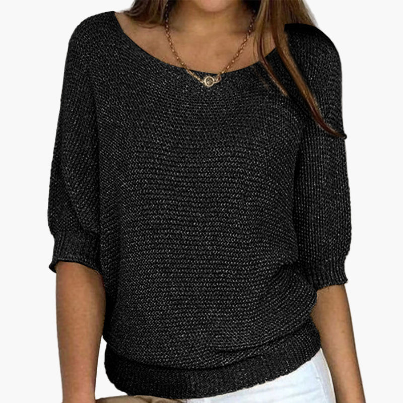 Women's Casual Loose Knit Pullover Sweater - Relaxed Everyday Style