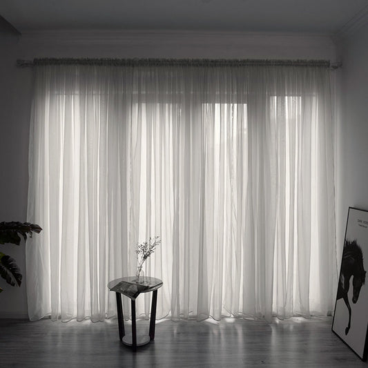 Haven – Eenvoudige en Moderne Balkon Gaze Gordijn in Effen Kleur