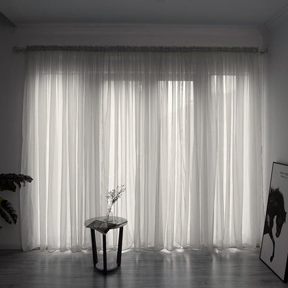 Haven – Eenvoudige en Moderne Balkon Gaze Gordijn in Effen Kleur