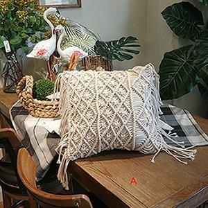 Rook – Handgeweven Macrame Katoenen Kussenhoes