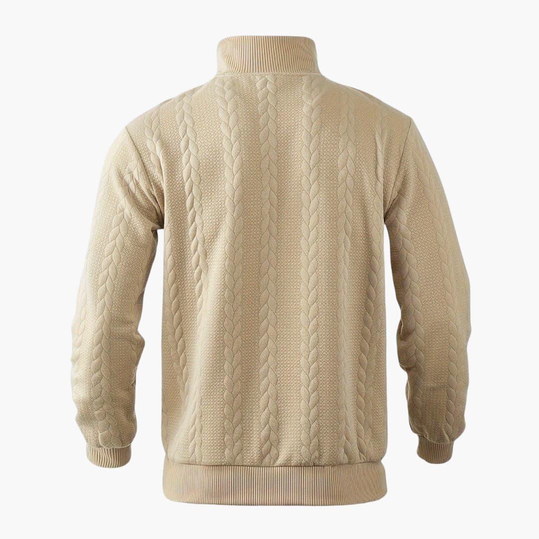 Men's Half-Zip Cable Knit Pullover Sweater for Casual and Everyday Style