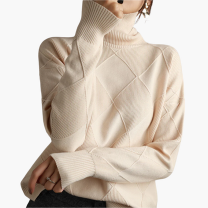 Women's Modern Geometric Knit Pullover Sweater - Casual Chic Style