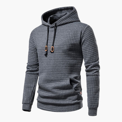 Men's Casual Plaid Hoodie – Modern Slim Fit Pullover for Everyday Comfort
