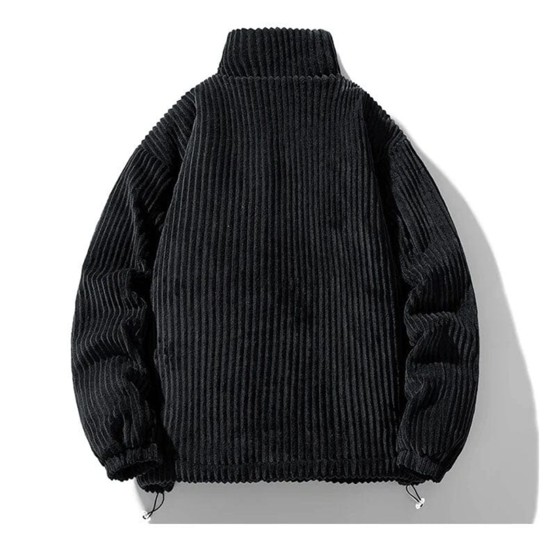 Men's Classic Corduroy Puffer Jacket – Stylish Winter Outerwear with Stand Collar