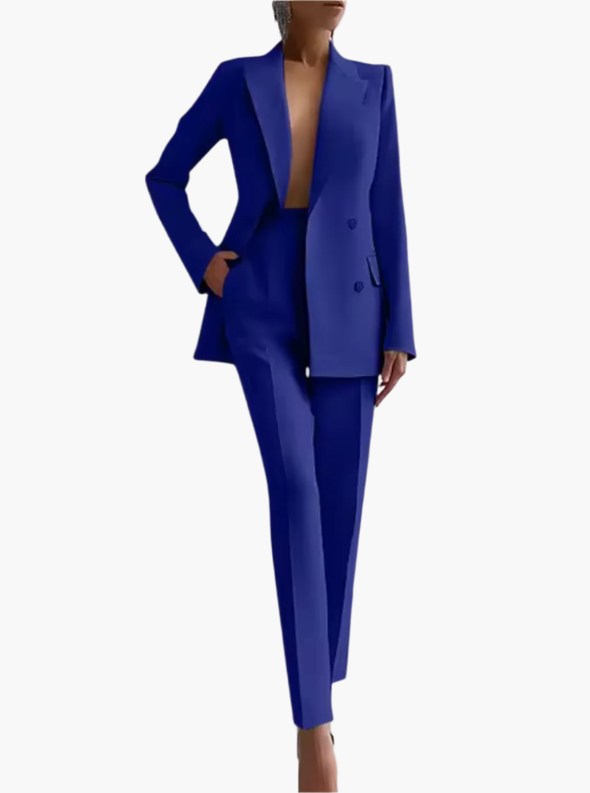 Women's Business Two-Piece Blazer and Pants Set – Elegant Office Suit for Summer