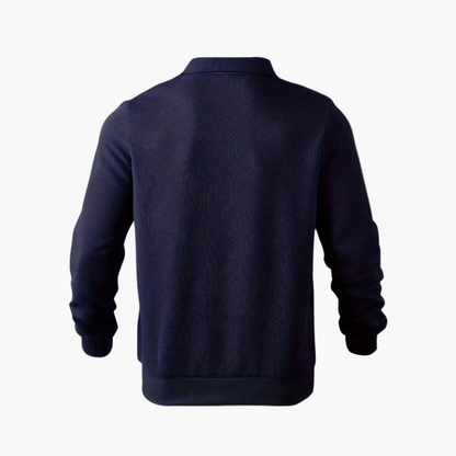 Men's Quarter-Zip Vintage Geometric Sweater – Relaxed Fit, Everyday Style