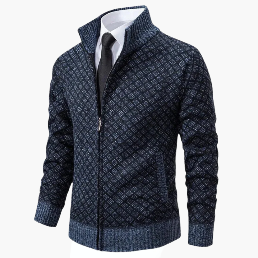 Men's Stylish Slim Fit Zip-Up Business Cardigan Jacket