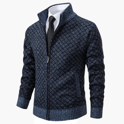 Men's Stylish Slim Fit Zip-Up Business Cardigan Jacket