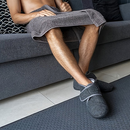 Men's Comfort House Slippers with Adjustable Strap - Vintage Style for All Seasons