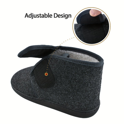 Men's Comfort House Slippers with Adjustable Strap - Vintage Style for All Seasons