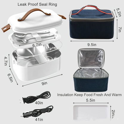 Mistral – RVS Verwarmde Lunchbox voor in de Auto