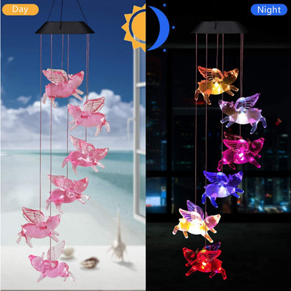 Zonne Windgonglamp – LED Tuinverlichting met Kleurverloop, Hummingbird / Vlinder / Libelle, Waterdicht Decor