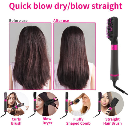 5-in-1 Föhnborstel Set – Haardroger & Stylingtool met Verwisselbare Borstels, 1200W, Verstelbare Warmte, Anti-Verbrandingsontwerp