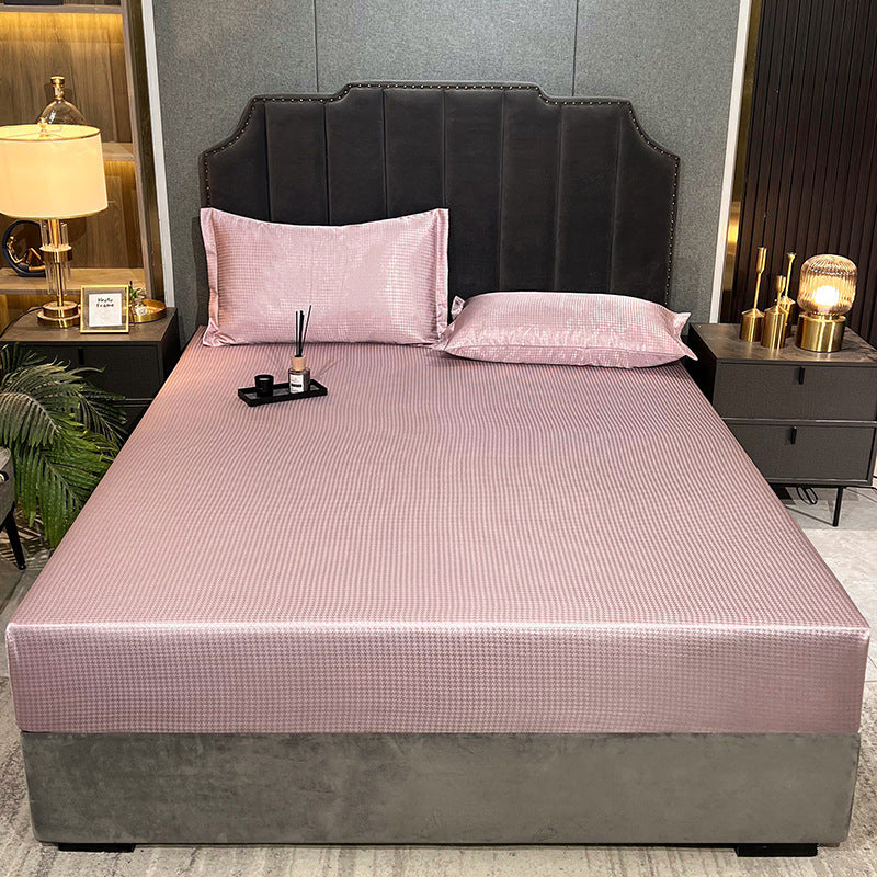 Vivienne – Luxe IJszijde Jacquard Hoeslaken Set van Drie Stukken