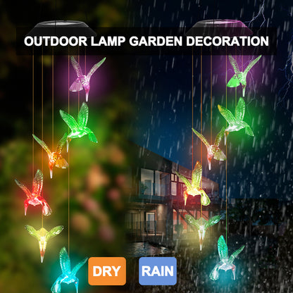 Zonne Windgonglamp – LED Tuinverlichting met Kleurverloop, Hummingbird / Vlinder / Libelle, Waterdicht Decor