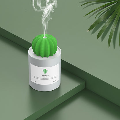 Selene – Ultrasone Aroma Luchtbevochtiger met LED Licht en Cactus Design