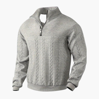 Men's Half-Zip Cable Knit Pullover Sweater for Casual and Everyday Style